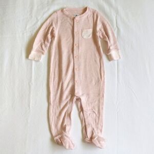 babyGap first favorites soft pink knit button close footie sleeper pajamas 3-6 m